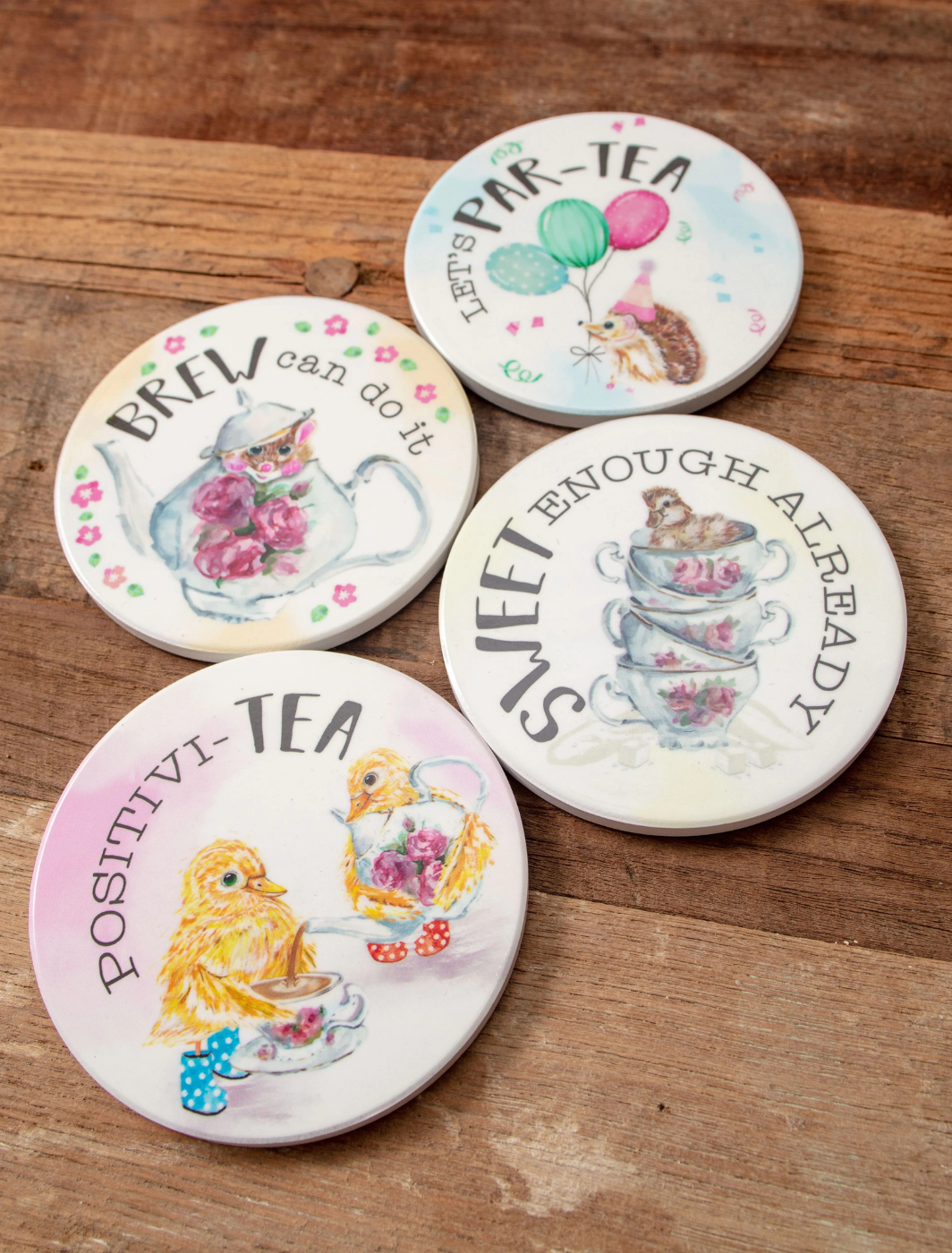 Tea Party Ceramic Coaster Set - Forest Family